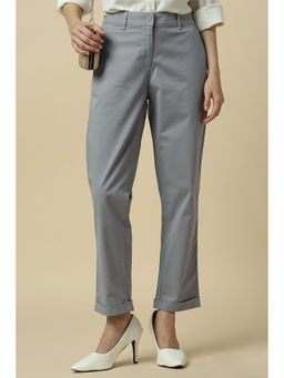 Allen Solly - Women Grey Regular Fit Solid Formal Trousers