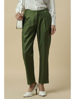 Allen Solly - Women Green Regular Fit Solid Formal Trousers
