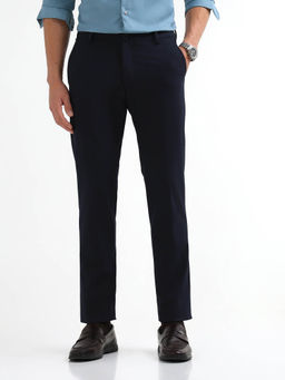Arrow Newyork - Blue Men's Super Slim Fit Solid Formal Trousers