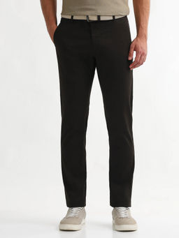 Arrow Sports - Brown Men's Dobby Slim Fit Casual Trousers