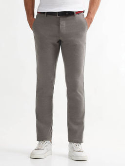 Arrow Sports - Grey Men's Slim Fit Twill Casual Trousers