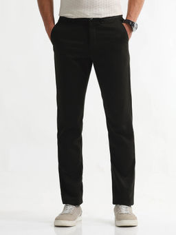 Arrow Sports - Black Men's Dobby Auto Flex Plus Casual Trousers