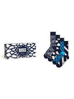 Happy Socks - Multi-Color Moody Blues Unisex Socks (Pack of 4) (S)