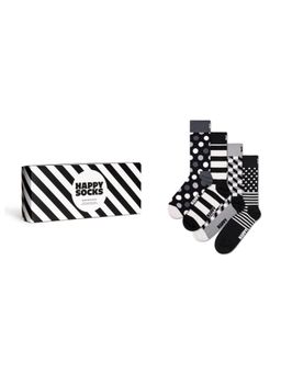 Happy Socks - Classic Black & White Unisex Socks (Pack of 4)