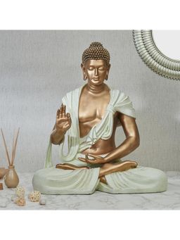HomeTown - Zen Polyresin Buddha Hand Finished Figurine 60cm in Ivory Colour