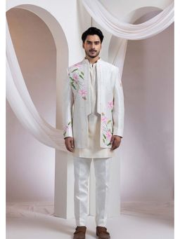 SMRITI - Ivory Nehru Jacket And Kurta With Pant