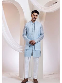 SMRITI - Blue Nehru Jacket And Kurta With Pant