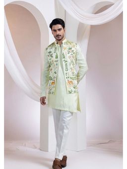 SMRITI - Pastel Forest Mist Jacket with Kurta and Pant
