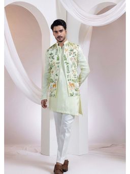 SMRITI - Green Embroidered Nehru Jacket