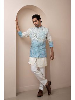 SMRITI - Blue Embroider Nehru Jacket