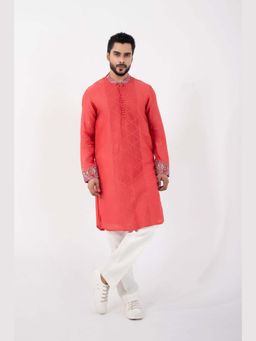 SMRITI - Coral Red Kurta with Pant