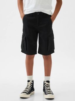GAP - Black Boy's Mid Rise Cargo Shorts