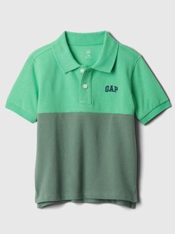 GAP - Green Boy's Color-Block Polo T-Shirt