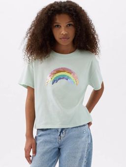 GAP - Green Girl's Sequins T-Shirt