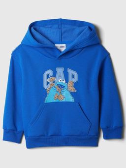 GAP - Blue Boy's Logo Print Hooded Full Sleeves Sweatshirt