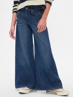 GAP - Blue Girl's High Waist Rise Wide-Leg Jeans