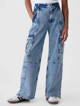 GAP - Blue Girl's Cargo Mid Waist Jeans