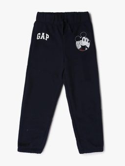 GAP - Navy Blue Boy's Mickey Mouse Character Print Mid Rise Joggers