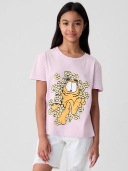 GAP - Pink Graphic Print Garfield Half Sleeves T-Shirt