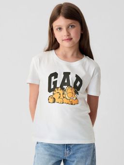 GAP - White Garfield Graphic Print Half Sleeve T-Shirt