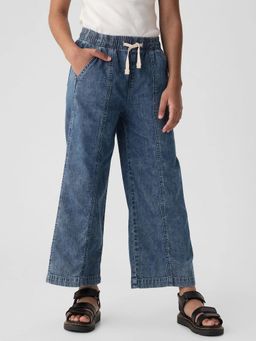 GAP - Blue Girl's Mid Waist Wide-Leg Jeans