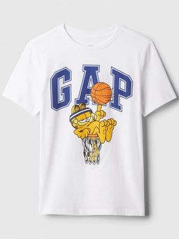 GAP - White Garfield Graphic Print Half Sleeve T-Shirt