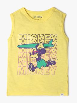 GAP - Yellow Boy's Mickey Mouse Graphic Print Tank T-Shirt