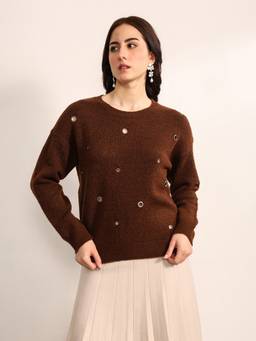 Kazo - Women Brown Sienna Sweater