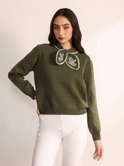 Kazo - Women Olive Wren Sweater