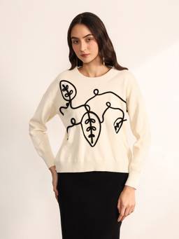 Kazo - Women Beige Moonshine Sweater