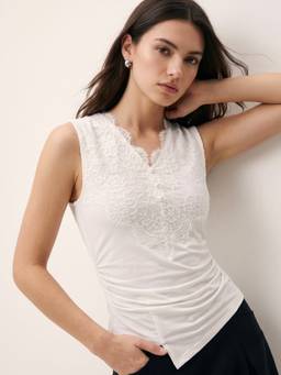 Outzidr - White Button Detail Wrap Top