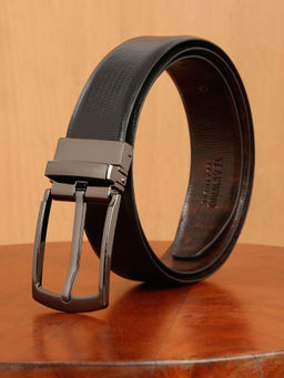 Teakwood - Leather Men Reversible Belt Black & Brown