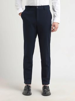 SELECTED HOMME - Navy Blue Solid/Plain Slim Trouser