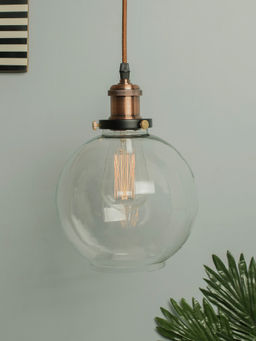 Homesake - Industrial Glass Globe Pendant Light Copper