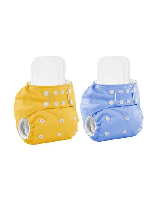 Moms Home Reusable Cotton Pocket Diapers with Inserts Multi-Color