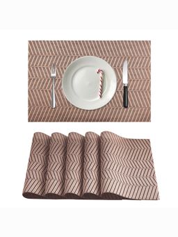 Kuber Industries - 6 Pcs Pvc Table Mats For Home Diamond Cpbd 3045 Copper & Black (Pack of 6)