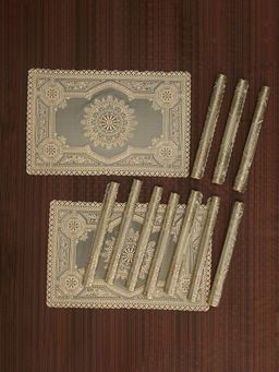 Kuber Industries - Placemats For Dining Table Korean Gold - Sunbrust Grace (Pack of 12)