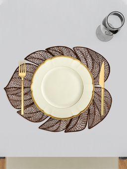 Kuber Industries - Big Patta Table Placemat For Dining Table Copper (Pack of 6)