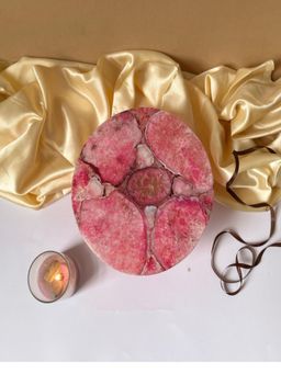 Homearte - Agate Cake Stand Metal Base 10 Inch- Pink