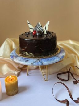 Homearte - Agate Cake Stand Metal Base 10 Inch- Blue