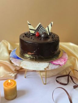 Homearte - Agate Cake Stand Metal Base 10 Inch- Multicolor