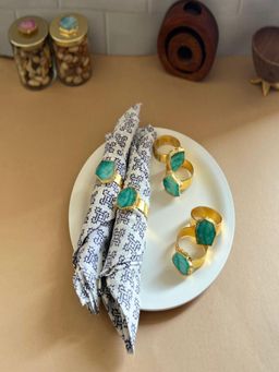 Homearte - Crystal Agate Napkin Rings- Green (Pack of 6)