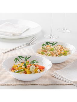 Larah by Borosil - 2Pcs Bamboo Leaves Multipurpose Bowl (Pack of 2)