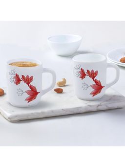 Larah by Borosil - 240ml 2Pcs Ruby Tea-Coffee Mug Set