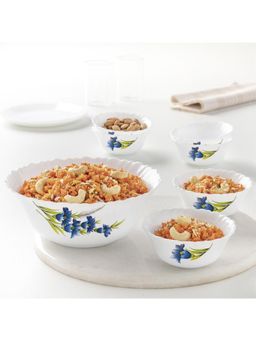 Larah by Borosil - 7Pcs Nina Opalware Pudding Set Crockery For Gifting & Dining