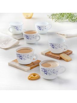 Larah by Borosil - 140ml Blue Eve Tea-Coffee Cup Set (Pack of 6)