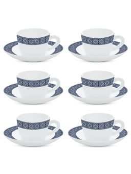 Larah by Borosil - 140ml Taj Tea-Coffee Cup & Saucer Set (Pack of 3)