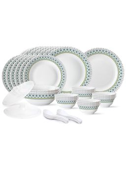 Larah by Borosil - 35Pcs Fluted Persia Opalware Dinner Set, Crockery For Gifting & Dining