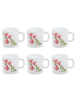 Larah by Borosil - 180ml 6Pcs Marina Peach Tea-Coffee Mug Set (Pack of 6)