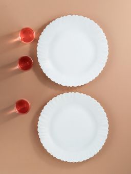 Larah by Borosil - 6Pcs Inch Opalware Dinner Full Plate Set, Crockery For Gifting & Dining